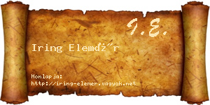 Iring Elemér névjegykártya