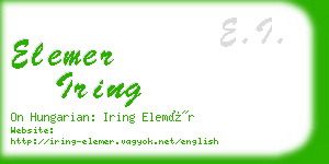 elemer iring business card